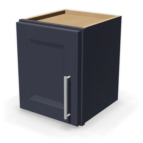 W1215 cabinet in Bevel Blue, angle view