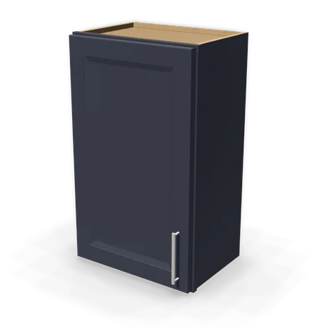 W1830 cabinet in Bevel Blue, angle view