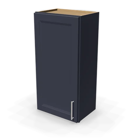 W1836 cabinet in Bevel Blue, angle view