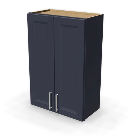 W2436 cabinet in Bevel Blue, angle view