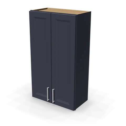 W2442 cabinet in Bevel Blue, angle view