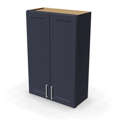 W2742 cabinet in Bevel Blue, angle view