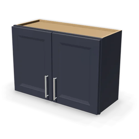 W3021 cabinet in Bevel Blue, angle view