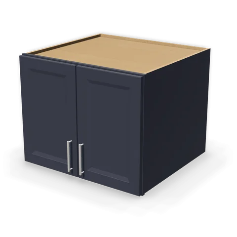W302427 cabinet in Bevel Blue, angle view