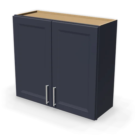 W3330 cabinet in Bevel Blue, angle view
