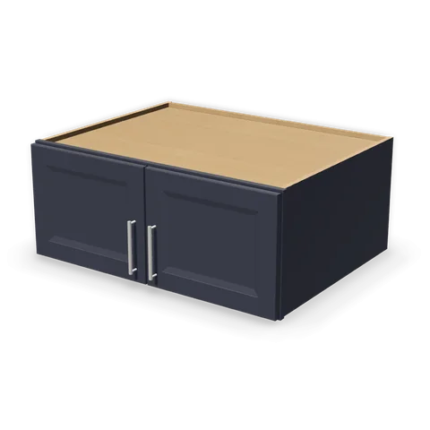 W361527 cabinet in Bevel Blue, angle view