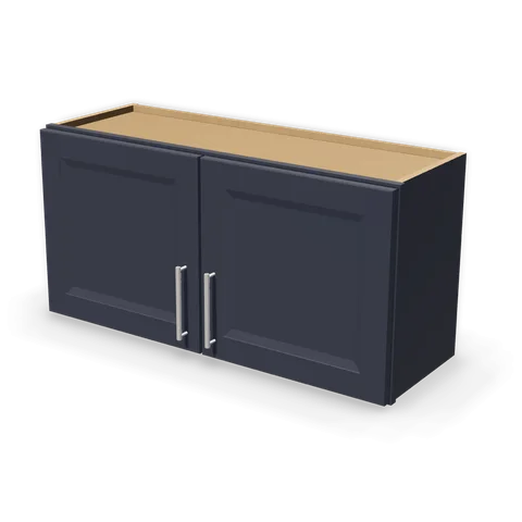W3618 cabinet in Bevel Blue, angle view