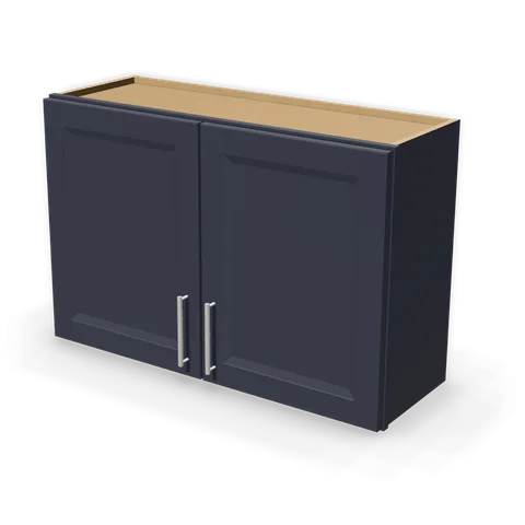 W3624 cabinet in Bevel Blue, angle view