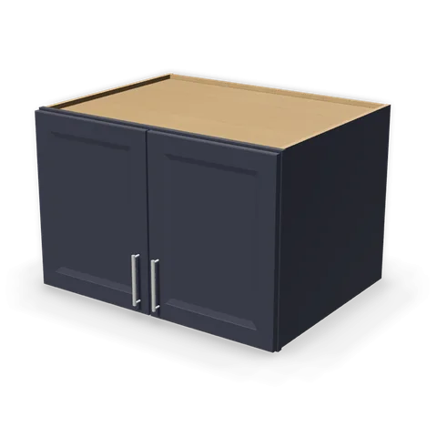 W362427 cabinet in Bevel Blue, angle view