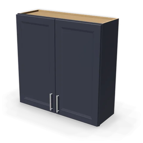 W3636 cabinet in Bevel Blue, angle view