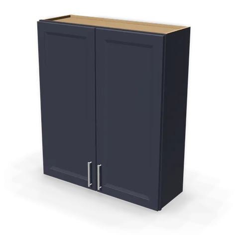 W3642 cabinet in Bevel Blue, angle view