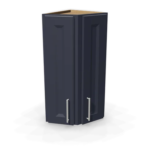 WAE1230 cabinet in Bevel Blue, angle view