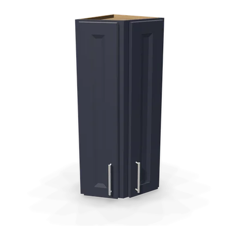 WAE1236 cabinet in Bevel Blue, angle view