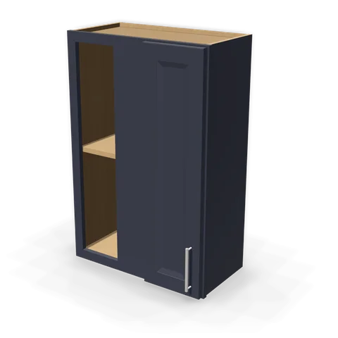 WBC2436 cabinet in Bevel Blue, angle view