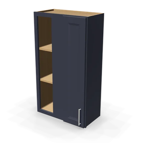 WBC2442 cabinet in Bevel Blue, angle view