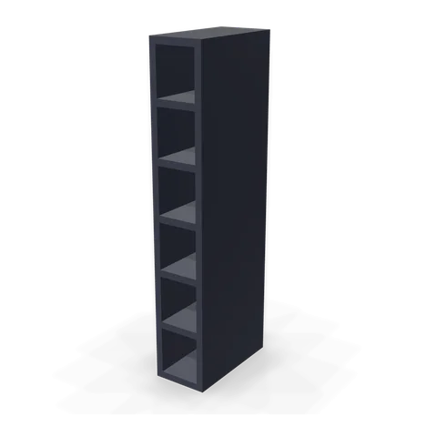 WC0636 cabinet in Bevel Blue, angle view