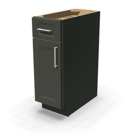 B12 cabinet in Bevel Green, angle view