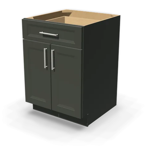B24 cabinet in Bevel Green, angle view