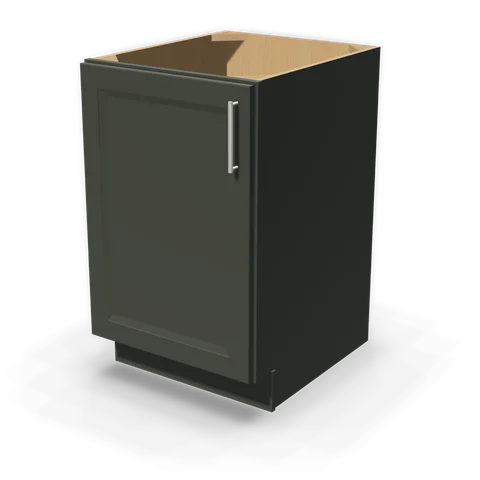 BF2124 cabinet in Bevel Green, angle view