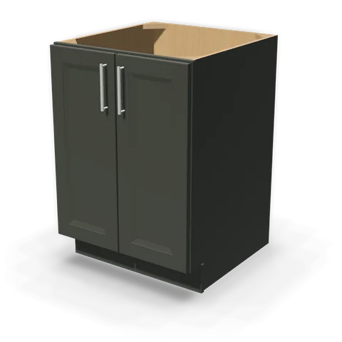 BF2424 cabinet in Bevel Green, angle view