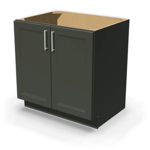 BF3324 cabinet in Bevel Green, angle view