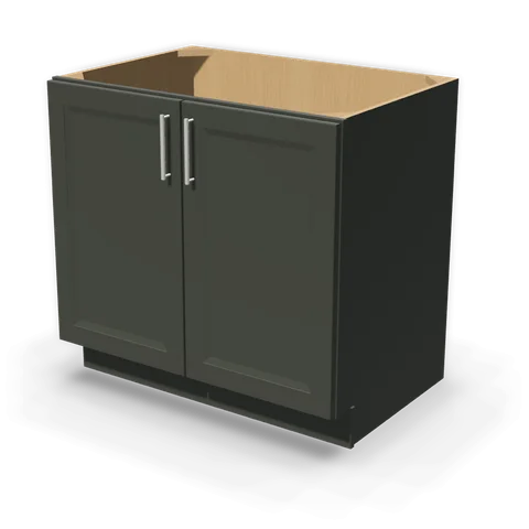 BF3624 cabinet in Bevel Green, angle view