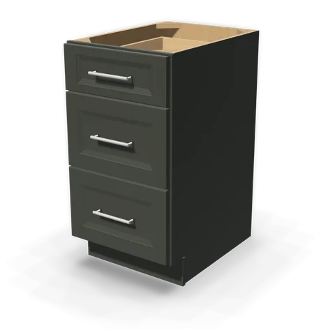 DB18 cabinet in Bevel Green, angle view