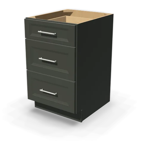 DB21 cabinet in Bevel Green, angle view