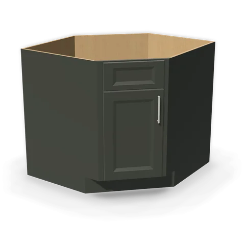 DSB36 cabinet in Bevel Green, angle view