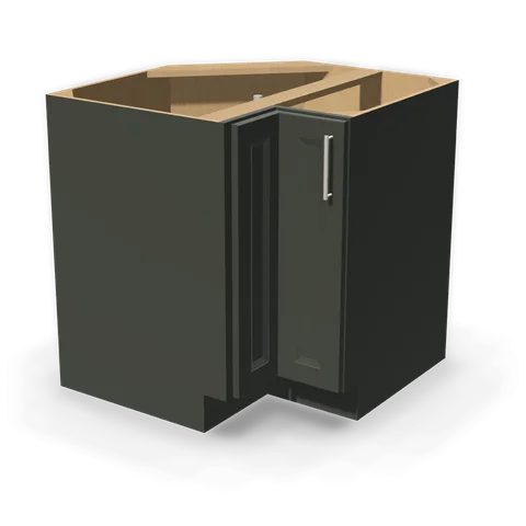 LSB33 cabinet in Bevel Green, angle view