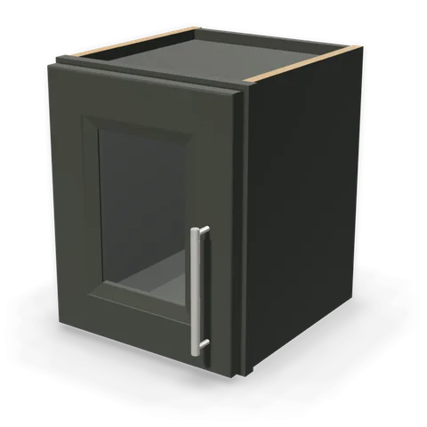 PGDW1215 cabinet in Bevel Green, angle view