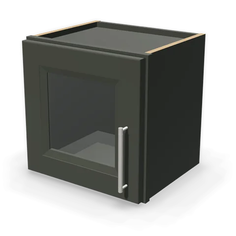 PGDW1515 cabinet in Bevel Green, angle view