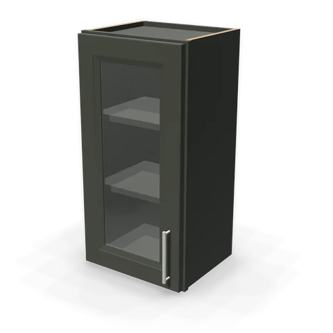 PGDW1530 cabinet in Bevel Green, angle view