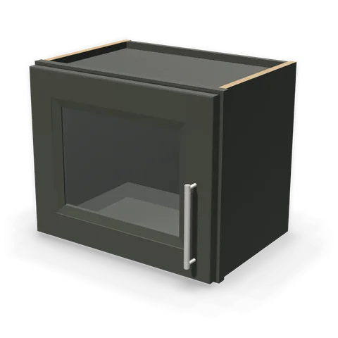 PGDW1815 cabinet in Bevel Green, angle view