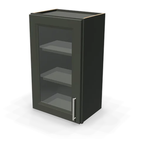 PGDW1830 cabinet in Bevel Green, angle view