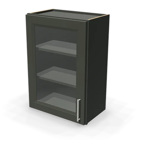 PGDW2130 cabinet in Bevel Green, angle view