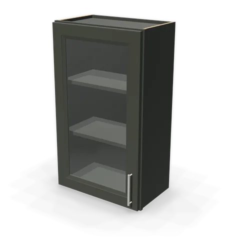 PGDW2136 cabinet in Bevel Green, angle view