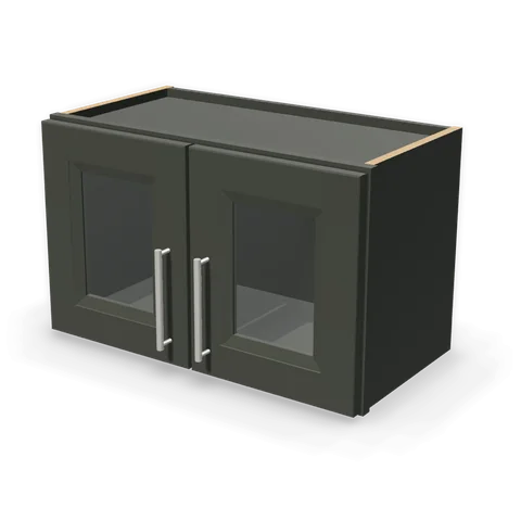 PGDW2415 cabinet in Bevel Green, angle view