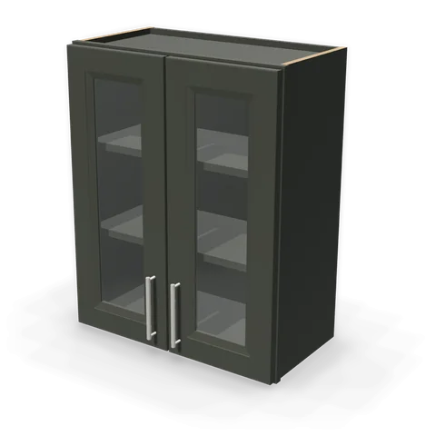 PGDW2430 cabinet in Bevel Green, angle view