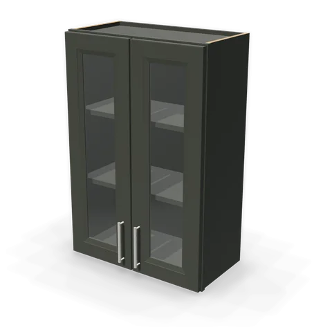 PGDW2436 cabinet in Bevel Green, angle view