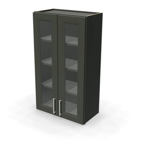 PGDW2442 cabinet in Bevel Green, angle view