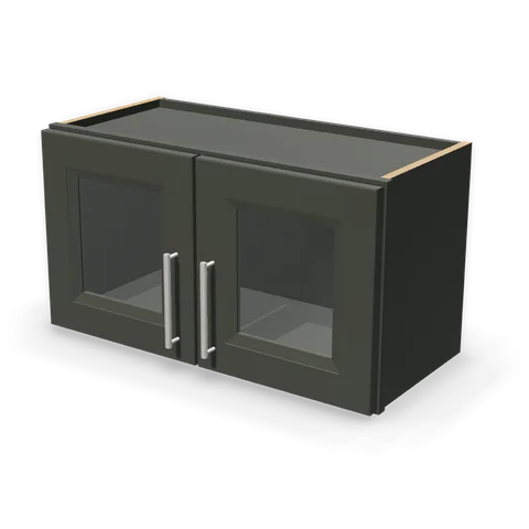 PGDW2715 cabinet in Bevel Green, angle view