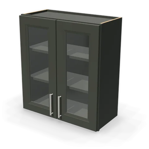 PGDW2730 cabinet in Bevel Green, angle view