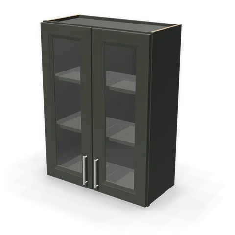 PGDW2736 cabinet in Bevel Green, angle view