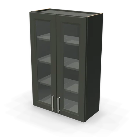 PGDW2742 cabinet in Bevel Green, angle view