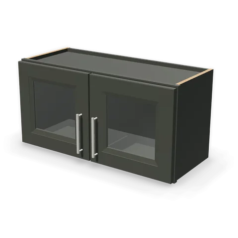PGDW3015 cabinet in Bevel Green, angle view