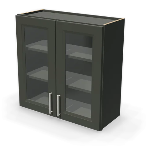 PGDW3030 cabinet in Bevel Green, angle view