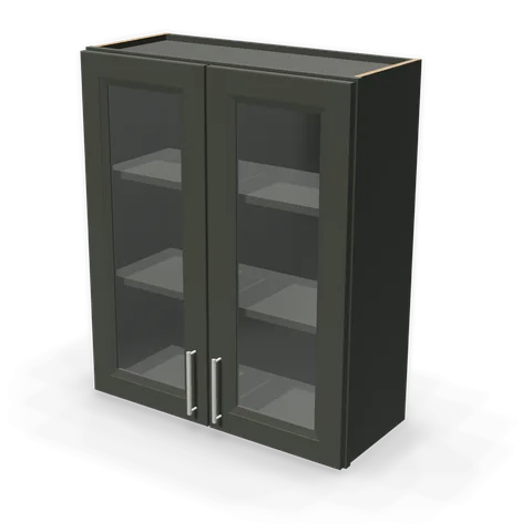 PGDW3036 cabinet in Bevel Green, angle view