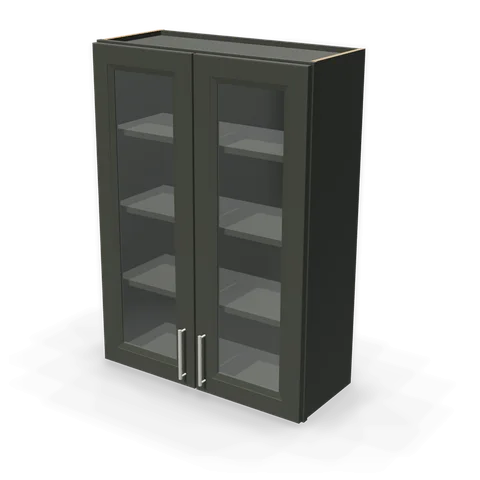 PGDW3042 cabinet in Bevel Green, angle view