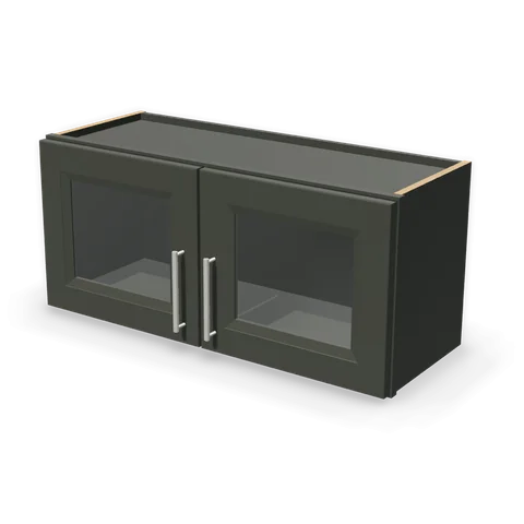 PGDW3315 cabinet in Bevel Green, angle view
